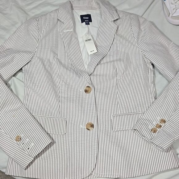 Gap Striped 2 Button Blazer NWT Sz 1 - Picture 1 of 15